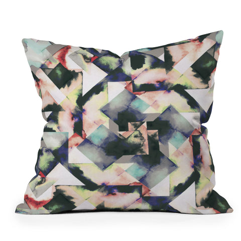 Ninola Design Watercolor Marble Tiles Throw Pillow