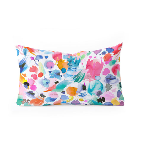 Ninola Design Watercolor Painterly Scribbles Oblong Throw Pillow