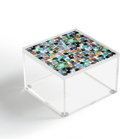 Ninola Design Watercolor plaids Blue Acrylic Box