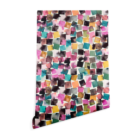 Ninola Design Watercolor plaids Pink Wallpaper