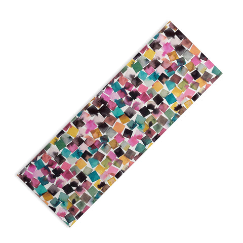 Ninola Design Watercolor plaids Pink Yoga Mat