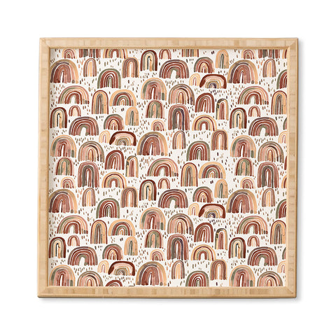 Ninola Design Watercolor Rainbows Terracota Framed Wall Art