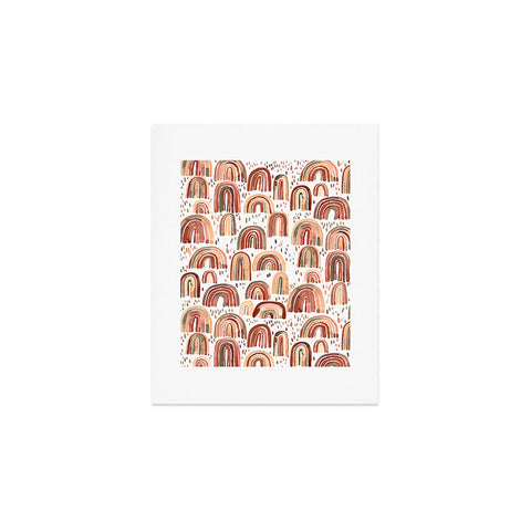 Ninola Design Watercolor Rainbows Terracota Art Print