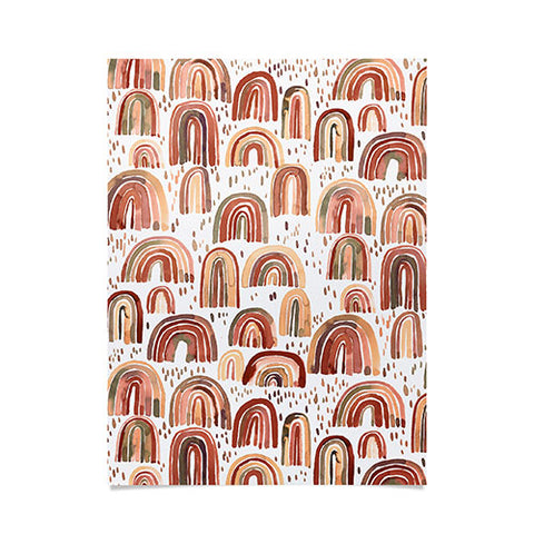 Ninola Design Watercolor Rainbows Terracota Poster