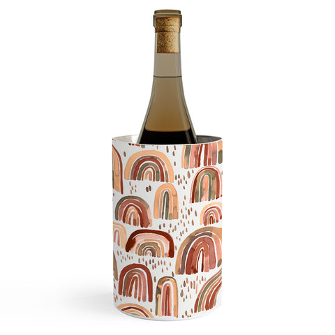 Ninola Design Watercolor Rainbows Terracota Wine Chiller