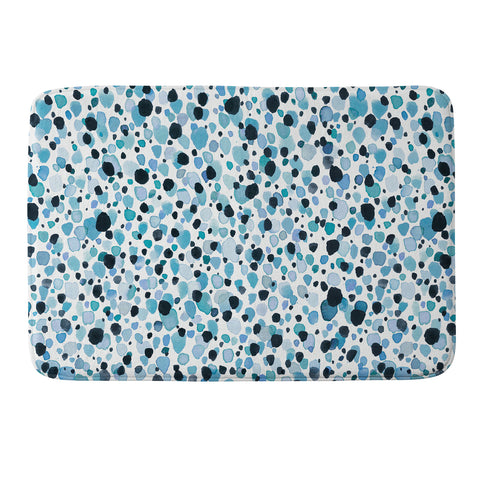 Ninola Design Watercolor Speckled Blue Memory Foam Bath Mat