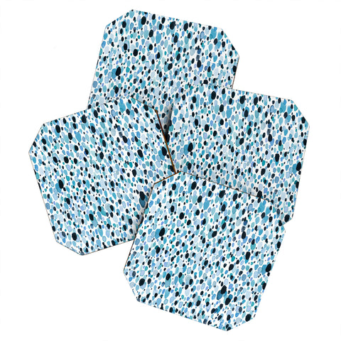 Ninola Design Watercolor Speckled Blue Coaster Set