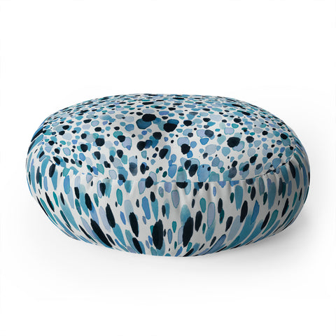 Ninola Design Watercolor Speckled Blue Floor Pillow Round