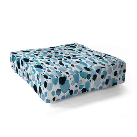 Ninola Design Watercolor Speckled Blue Floor Pillow Square