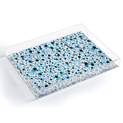 Ninola Design Watercolor Speckled Blue Acrylic Tray