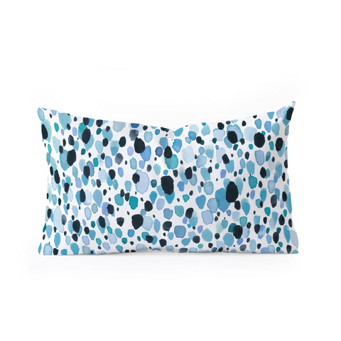 Ninola Design Watercolor Speckled Blue Oblong Throw Pillow