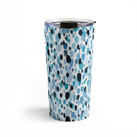 Ninola Design Watercolor Speckled Blue Travel Mug