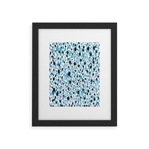 Ninola Design Watercolor Speckled Blue Framed Art Print