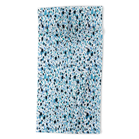 Ninola Design Watercolor Speckled Blue Beach Towel