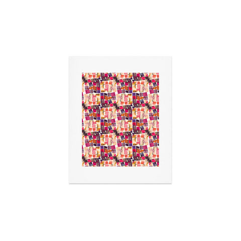 Ninola Design Watercolor squares irregular geometry Art Print