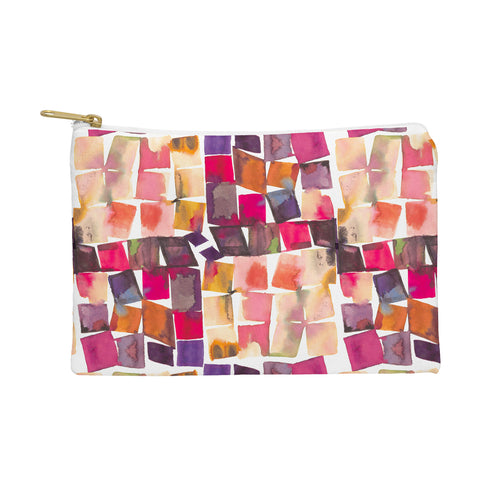 Ninola Design Watercolor squares irregular geometry Pouch