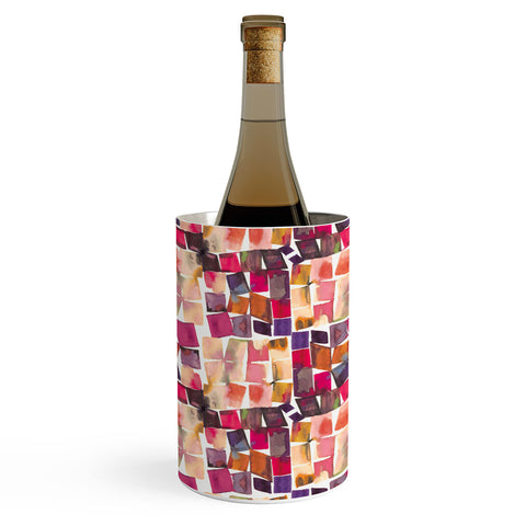 Ninola Design Watercolor squares irregular geometry Wine Chiller