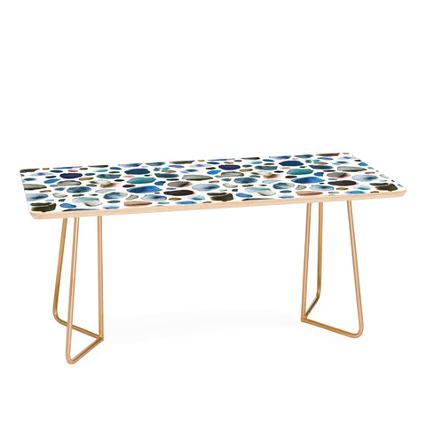 Ninola Design Watercolor Stains Blue Gold Coffee Table