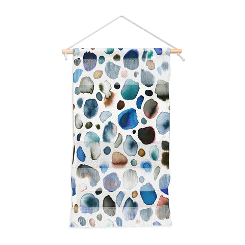 Ninola Design Watercolor Stains Blue Gold Wall Hanging Portrait