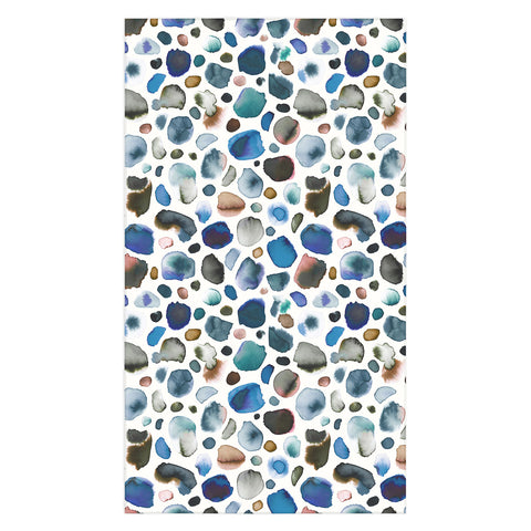 Ninola Design Watercolor Stains Blue Gold Tablecloth