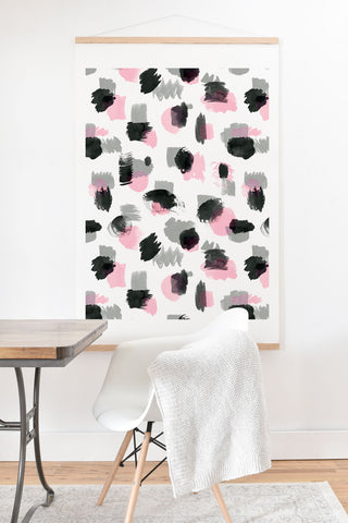 Ninola Design Watercolor Stains Pink Grey Art Print And Hanger