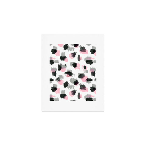 Ninola Design Watercolor Stains Pink Grey Art Print