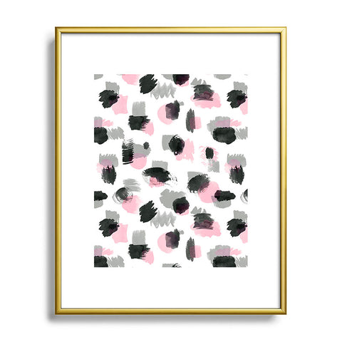 Ninola Design Watercolor Stains Pink Grey Metal Framed Art Print