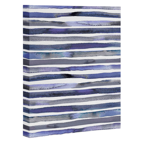 Ninola Design Watercolor stripes blue Art Canvas