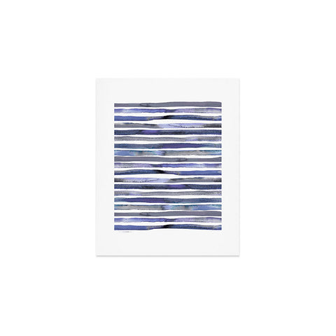 Ninola Design Watercolor stripes blue Art Print