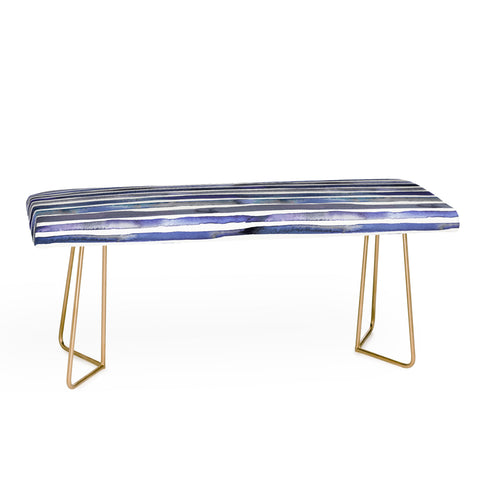 Ninola Design Watercolor stripes blue Bench