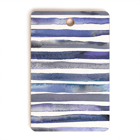 Ninola Design Watercolor stripes blue Cutting Board Rectangle