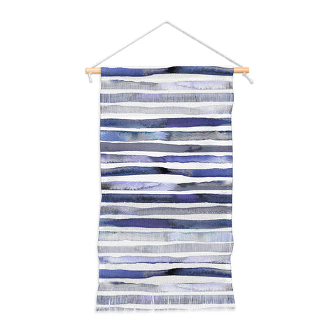 Ninola Design Watercolor stripes blue Wall Hanging Portrait