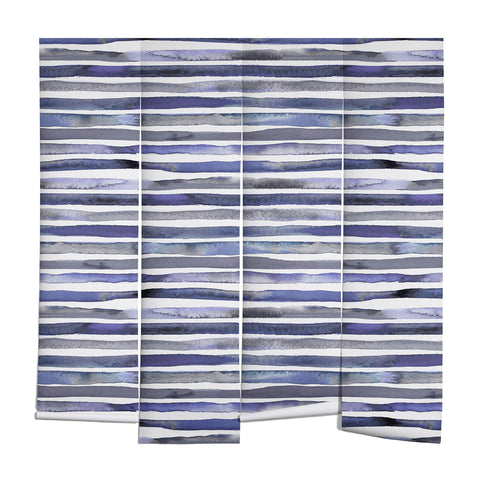 Ninola Design Watercolor stripes blue Wall Mural