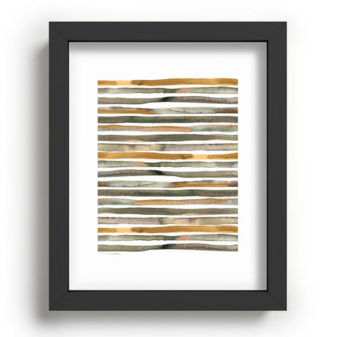 Ninola Design Watercolor stripes Natural Recessed Framing Rectangle