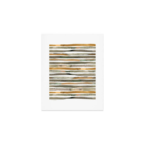 Ninola Design Watercolor stripes Natural Art Print