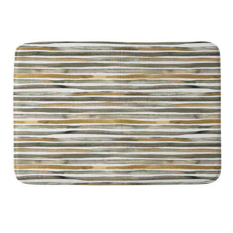 Ninola Design Watercolor stripes Natural Memory Foam Bath Mat