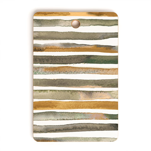 Ninola Design Watercolor stripes Natural Cutting Board Rectangle