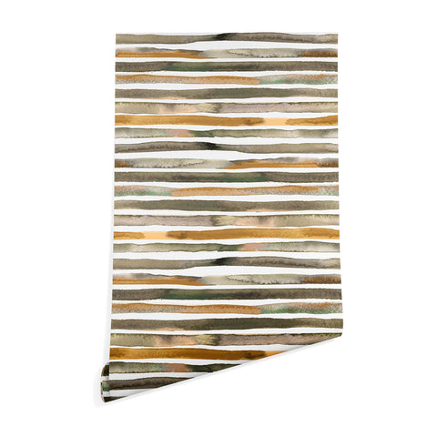 Ninola Design Watercolor stripes Natural Wallpaper