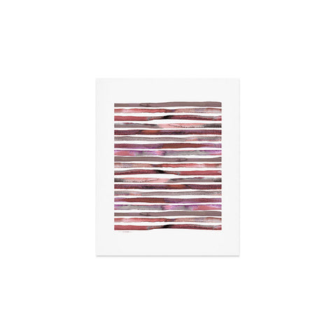 Ninola Design Watercolor stripes pink Art Print