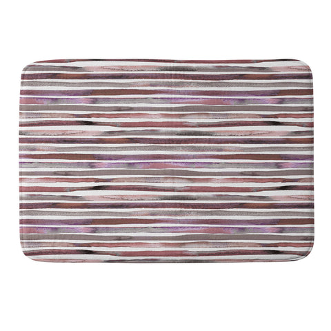 Ninola Design Watercolor stripes pink Memory Foam Bath Mat