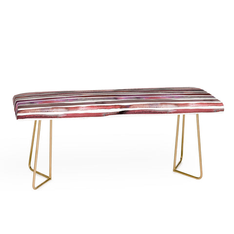Ninola Design Watercolor stripes pink Bench