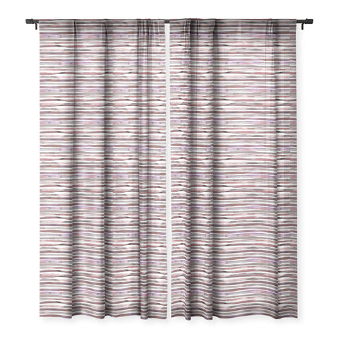 Ninola Design Watercolor stripes pink Sheer Window Curtain