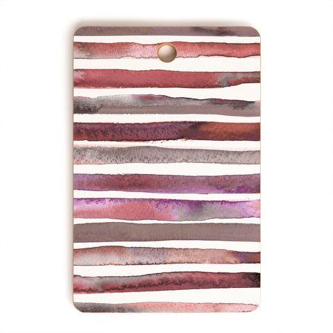 Ninola Design Watercolor stripes pink Cutting Board Rectangle