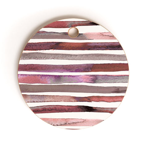 Ninola Design Watercolor stripes pink Cutting Board Round