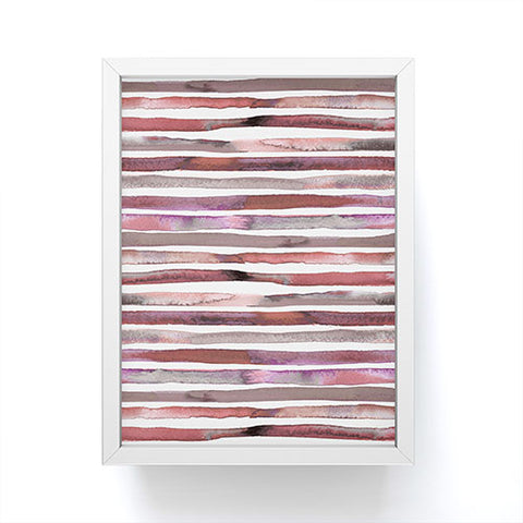 Ninola Design Watercolor stripes pink Framed Mini Art Print