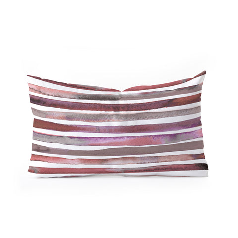 Ninola Design Watercolor stripes pink Oblong Throw Pillow