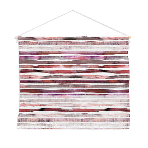 Ninola Design Watercolor stripes pink Wall Hanging Landscape