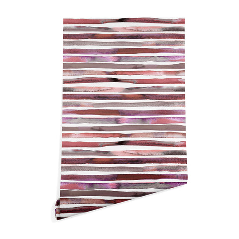 Ninola Design Watercolor stripes pink Wallpaper