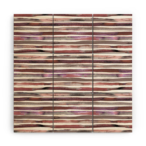 Ninola Design Watercolor stripes pink Wood Wall Mural