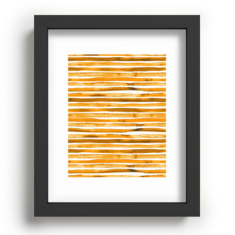 Ninola Design Watercolor stripes sunny gold Recessed Framing Rectangle